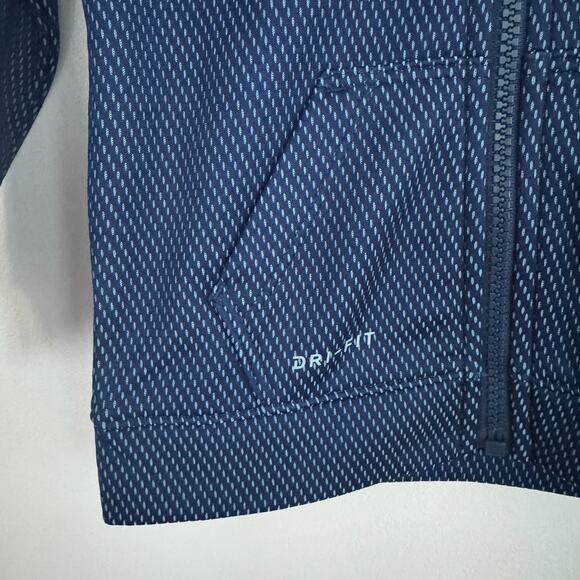 Nike Dri-Fit Zip Up Hooded Sweatshirt in Midnight Navy - Picture 4 of 7